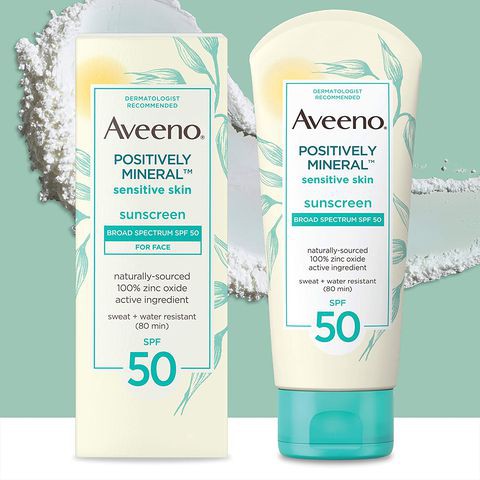 Kem chống nắng không nhờn, chống trôi Aveeno Positively Mineral Sensitive Skin Daily Sunscreen Lotion with SPF 50