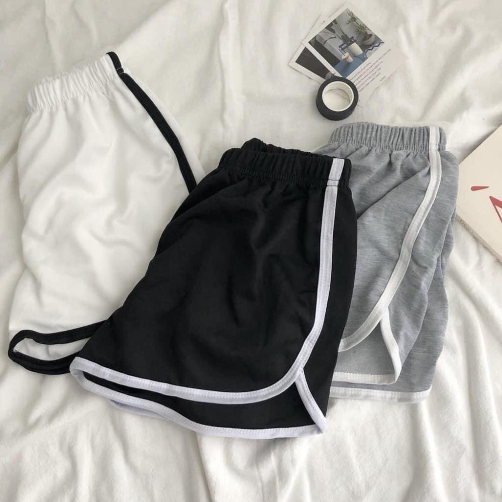 Quần Đùi  Nữ  Form Rộng Hàn Quốc Phối Viền Dày Mịn Thoáng Mát Thiết Kế Thời Trang Kiểu Dáng Năng Động Trẻ Trung