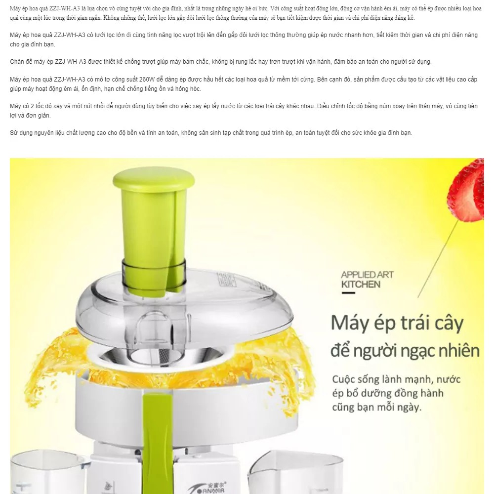 [Bảo Hành 1 Đổi 1] Máy ép trái cây, máy ép nước hoa quả, rau củ 2 tốc độ JUICER