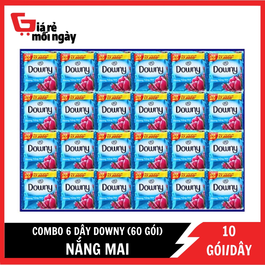 COMBO 6 dây Nước xả vải Downy Nắng mai 10 gói