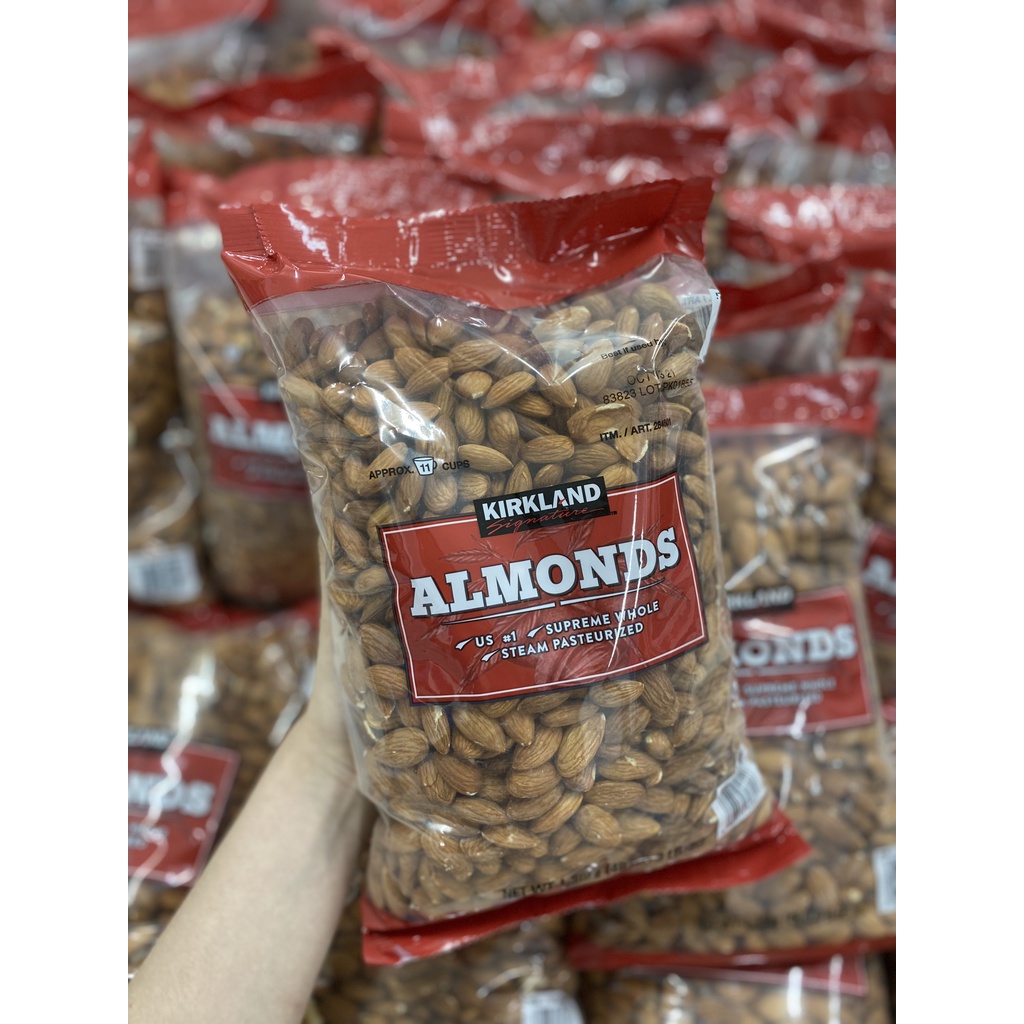 Hạnh Nhân Sấy Khô Kirkland Signature Almonds Không Muối 1.36kg