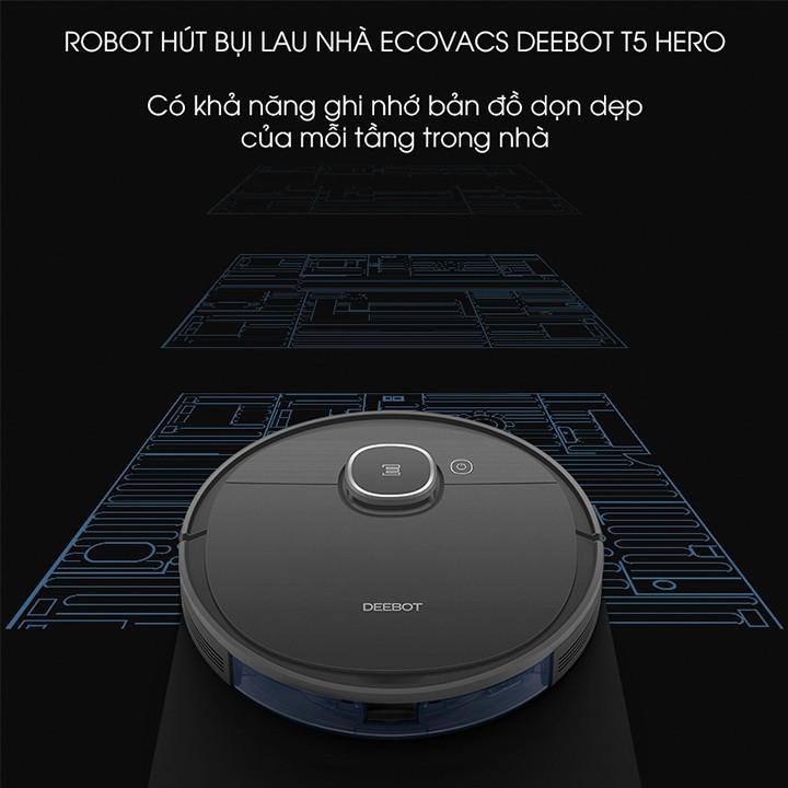 Robot hút bụi lau nhà Ecovacs Deebot T5 HERO ,chính hãng Full Box