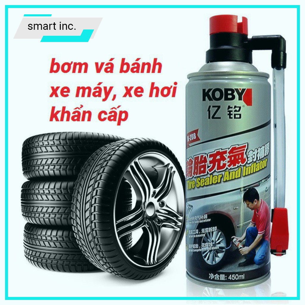 Keo Xịt Bơm Vá Lốp Xe Hơi Ô Tô Vá Vỏ Khẩn Cấp Thủng Bánh Xe Đạp Xe Máy 450ml