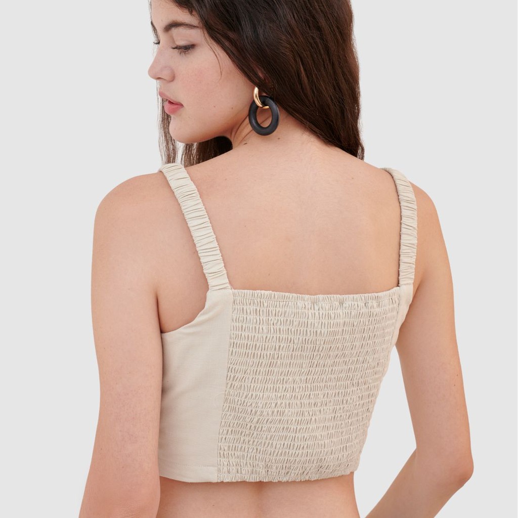 Áo croptop 2 dây smocking lưng - MARC FASHION