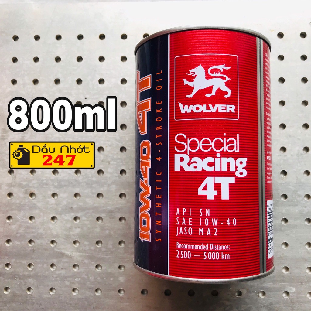 (Lon 800ml) Thùng nhớt 6 lon Wolver Special Racing 10w40 - kèm quà tặng