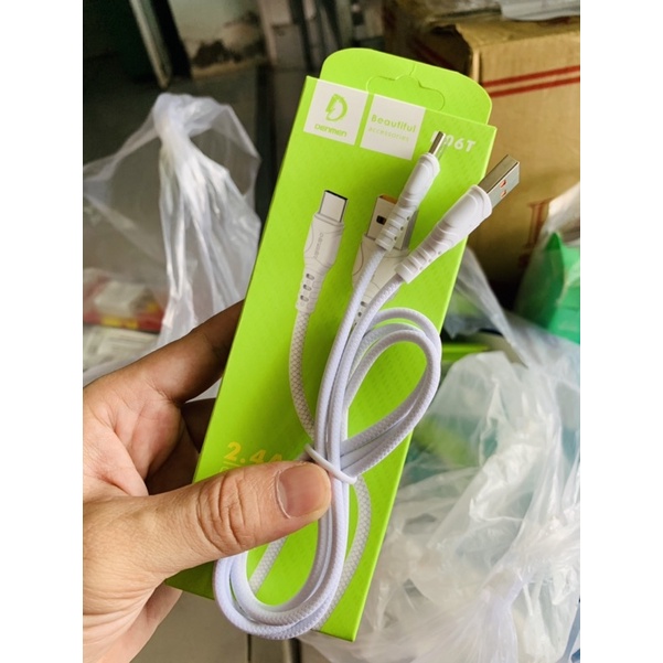 cáp sạc DENMEN D06T cho IPHONE / MICRO / TYPE C