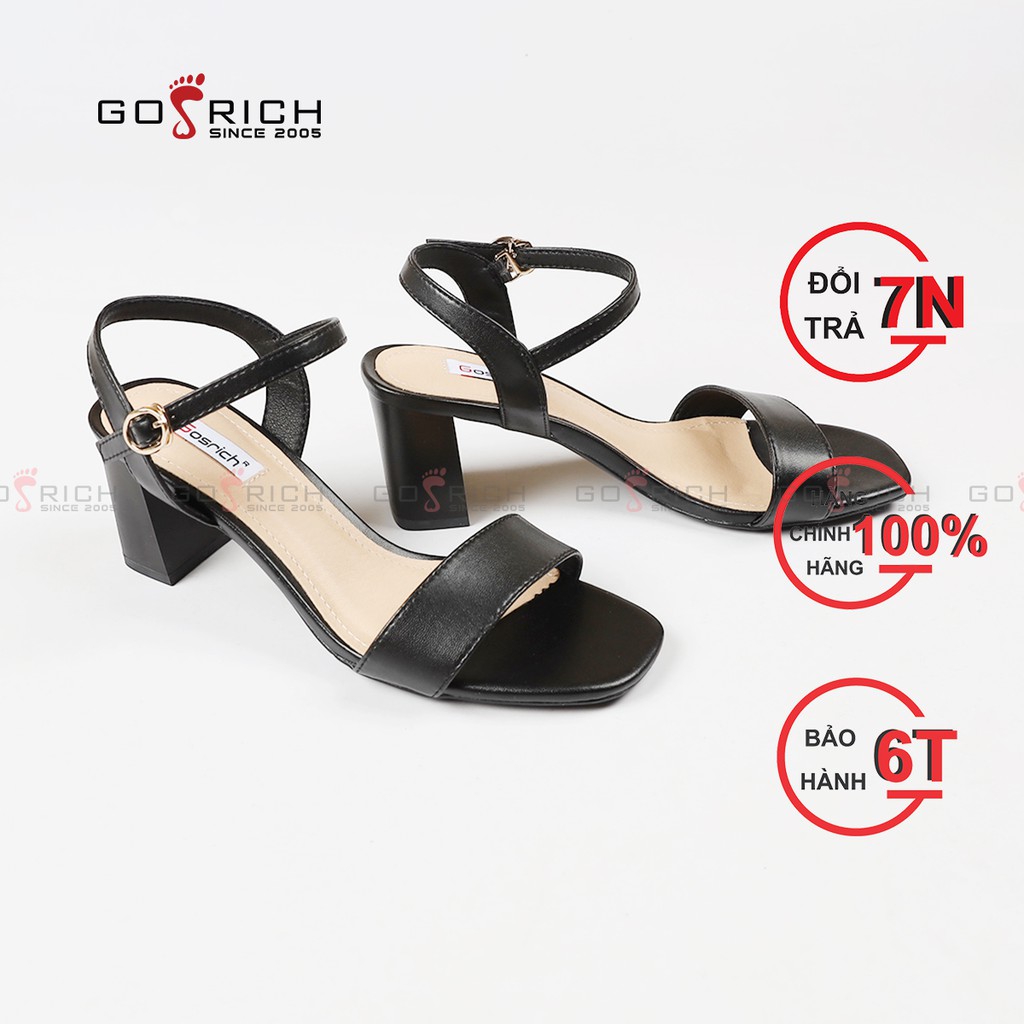 Giày sandal nữ GOSRICH G047 mũi vuông gót trụ 5cm thời trang - Hàng Chính Hãng