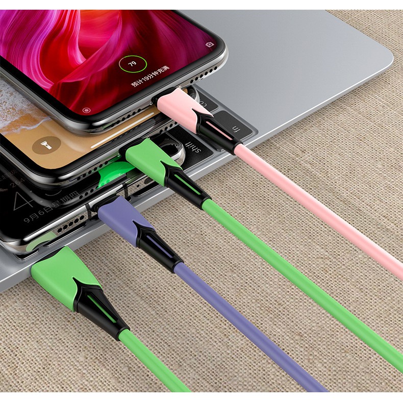 Dây Cáp Sạc Nhanh USB Suntaiho Dành Cho iPhone 12 Pro Max 12 mini / Micro / Type C 3 Trong 1 Bằng Silicon Lỏng Dài 180cm