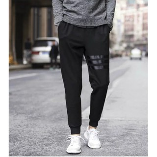 Quần thun jogger thể thao đen trơn 2018