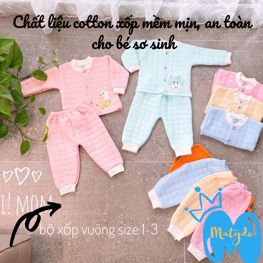 Quần áo sơ sinh bé trai bé gái mùa đông cao cấp chất vải an toàn đồ sơ sinh cho bé Hi Mom cổ tàu SS12