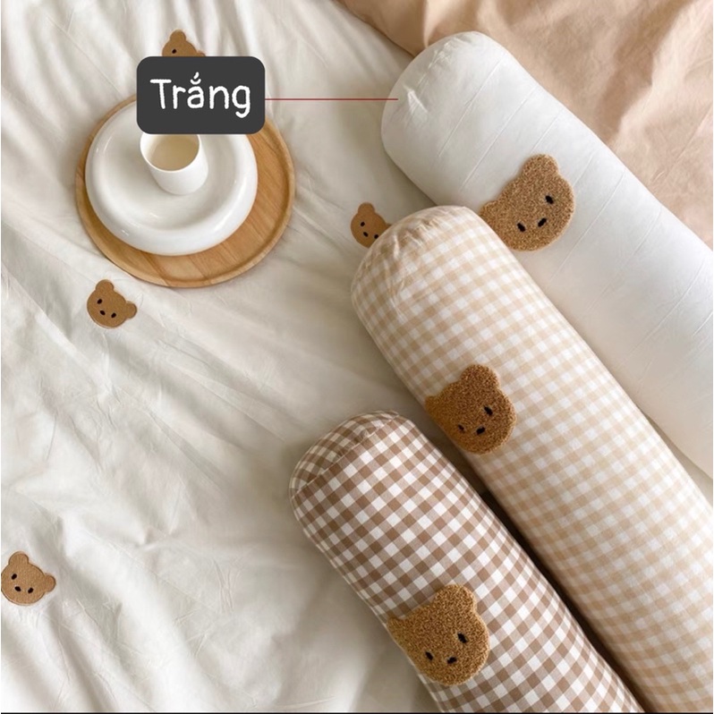 Gối ôm gấu ôm, gối ôm Cotton hữu cơ 100% dịu nhẹ an toàn cho bé