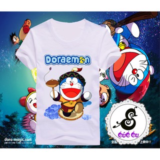 Áo thun Doremon phong cách Mông Cổ màu trắng ngắn tay DRM012