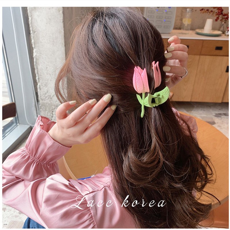 Kẹp Tóc Hình Hoa Tulip Thời Trang Phong Cách Hàn Quốc