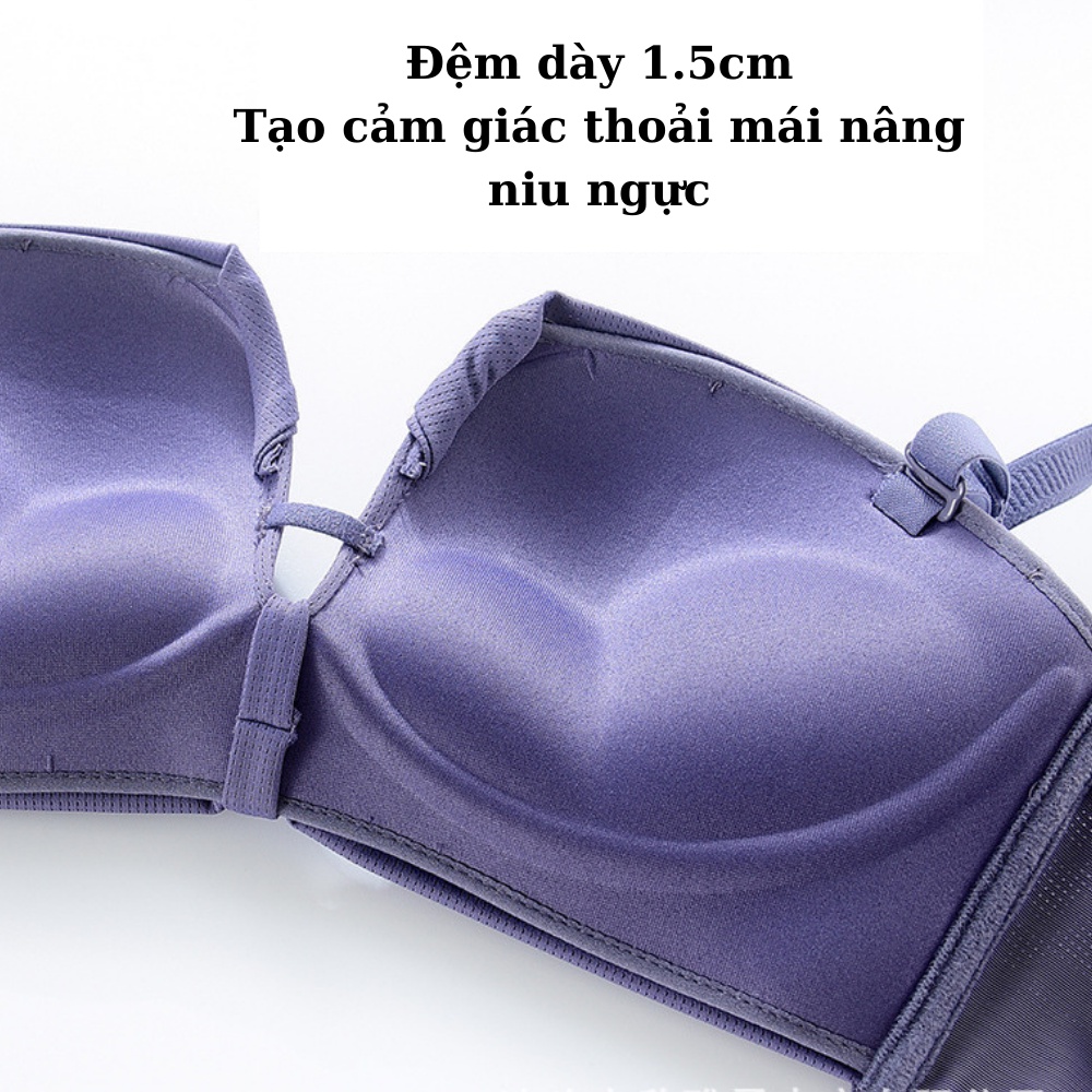 Áo ngực nữ cúp vuông tạo khe, nâng ngực chất cotton thấm hút mồ hôi, thoáng mát HLBOUTIQUE A590