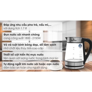 Bình đun siêu tốc bluestone 1.7 lít ktb-3426