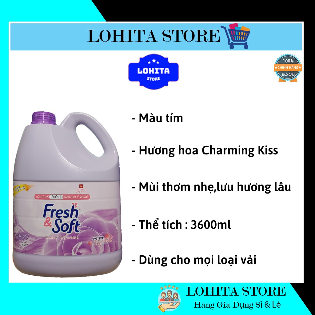  Nước xả vải thái lan thơm lâu Fresh & Soft Can 3600ml