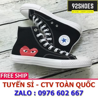 🎁 [SALE SỐC] Giày Thể Thao Ulzzang CV Chuck Trái Tim X Play Màu Đen Trắng cao cổ