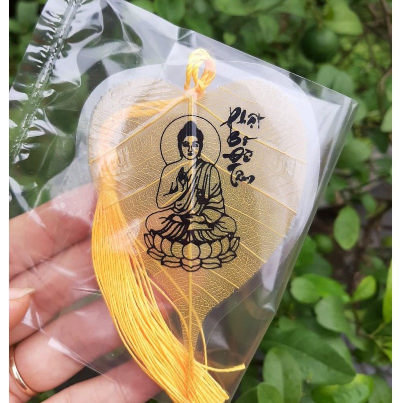 Lá Bồ Đề Mạ Vàng Trang Trí Cây Cảnh, Treo Tường, Treo Xe, Ốp điện thoại may mắn