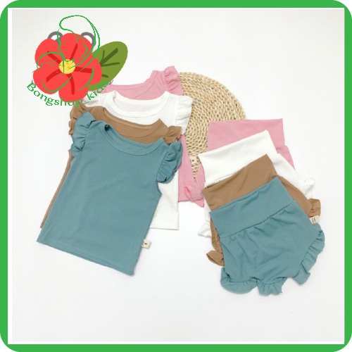 Bộ Tăm Lạnh Cạp Cao Cho Bé Gái Phong Cách Hàn Quốc Cho Bé Gái size 6-16 kg