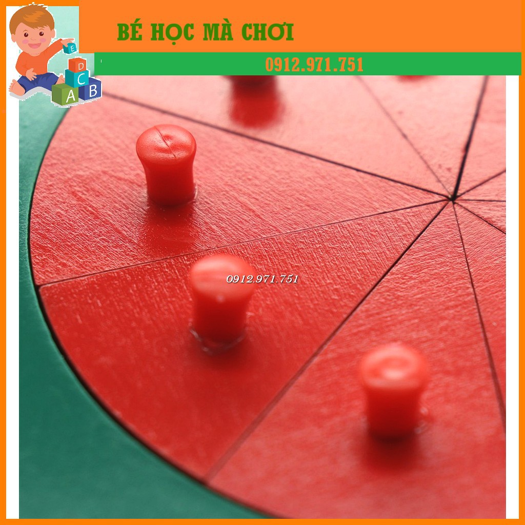 Giáo cụ Montessori - Trò chơi phân số 1/1 đến 1/10