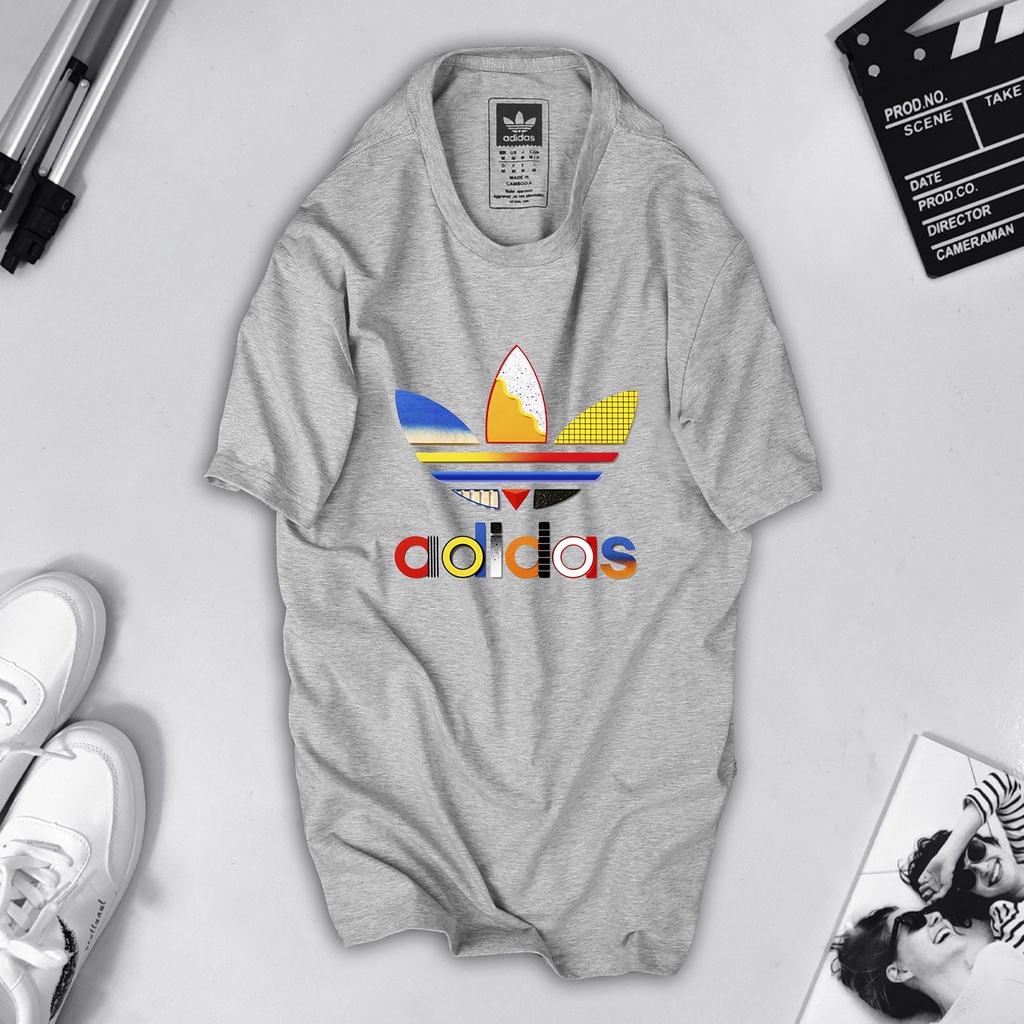 áo adidas mùa hè big size nam nữ from rộng unisex 5 màu - trắng, đen, hồng, xanh, xám có big size từ 35kg - 125kg