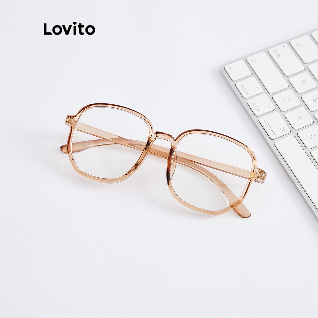 Lovito Kính nhựa tròn thông thường Với hộp L26LD176 (Nâu / Trắng / Màu xanh lá / Đen)