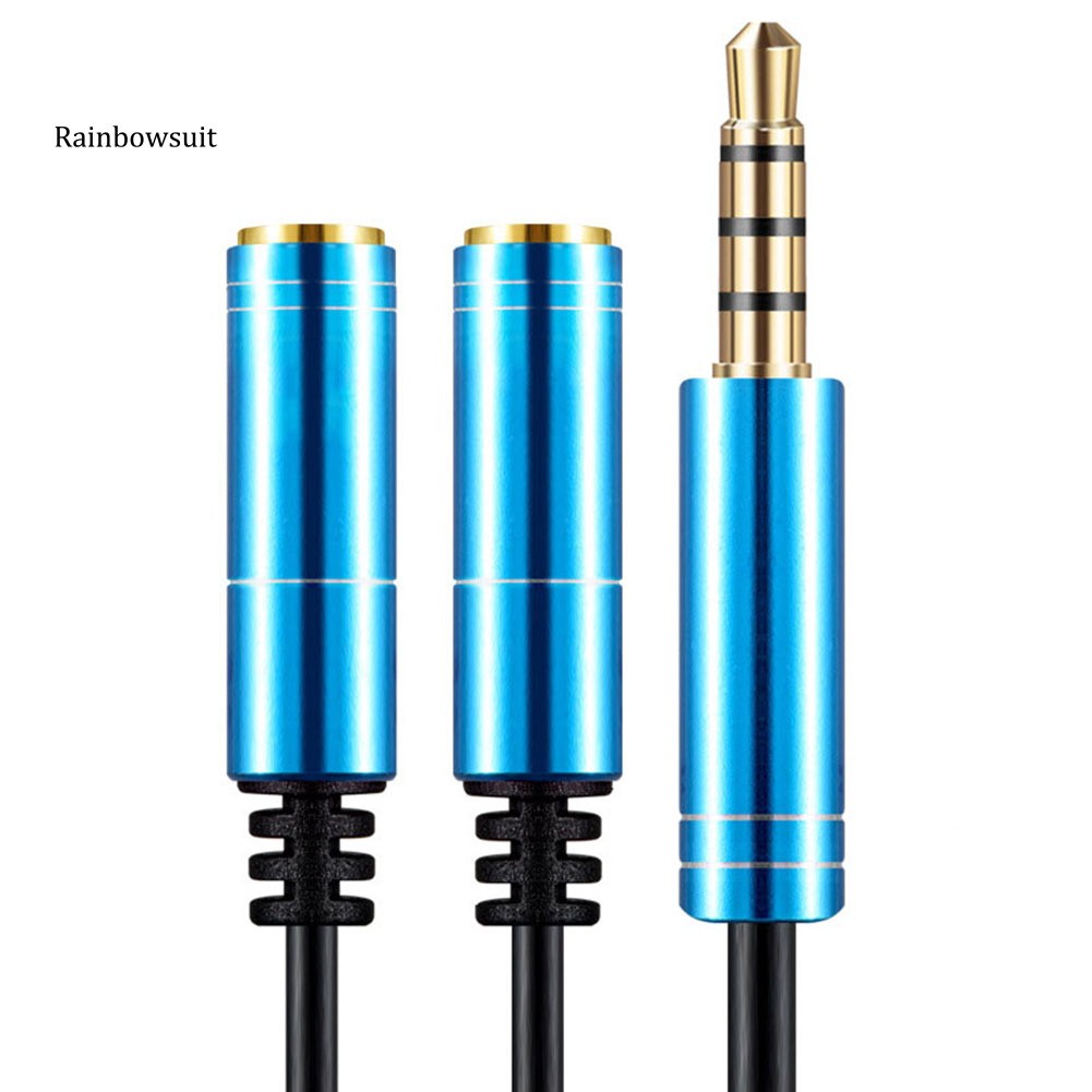 Dây Cáp Chia Âm Thanh Nối 2 Cổng 3.5mm Male Sang 2 Female Aux