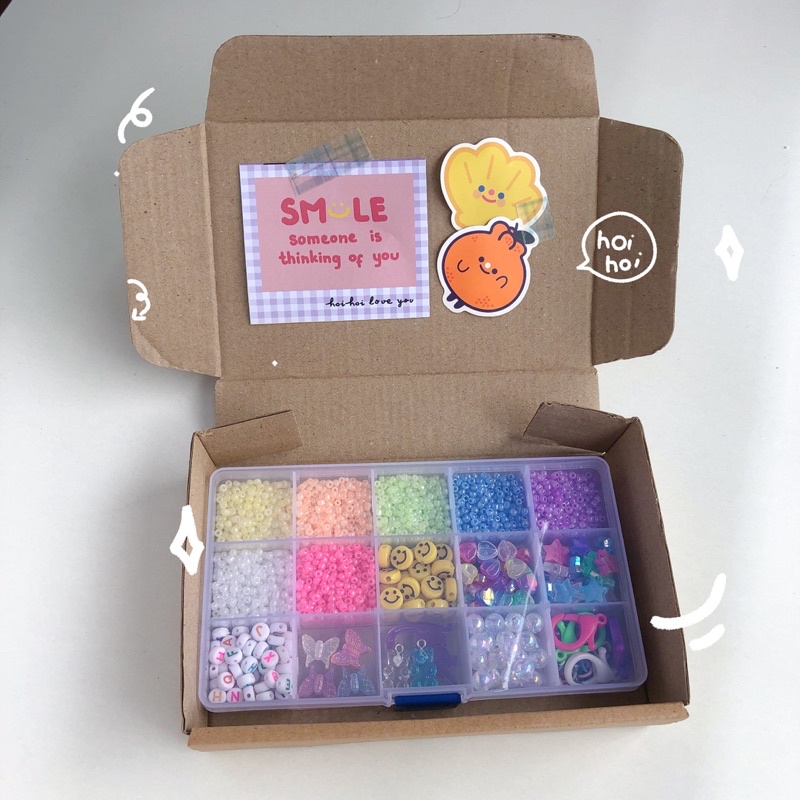 Set hạt cườm làm vòng kèm dây cước | Hoi Hoi project