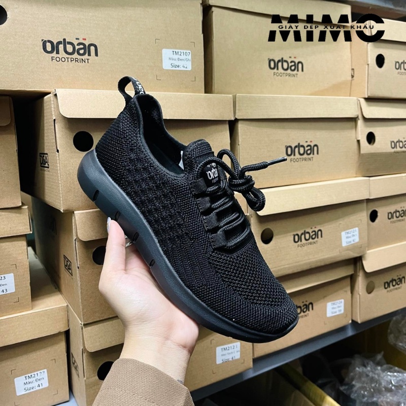 Giày thể thao Urban Unisex, cổ chun full đen, Hàng cao cấp xuất xịn