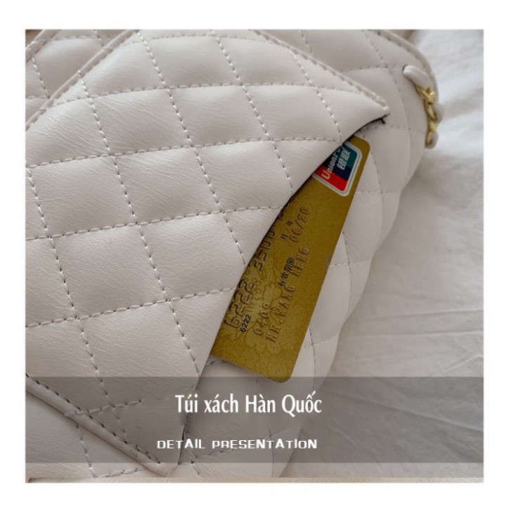 [FreeShip - Hàng Chuẩn] Túi xách Túi đeo chéo nữ Da trần trám phối xích màu trắng xanh đen đỏ Cao cấp công sở dự tiệc | BigBuy360 - bigbuy360.vn