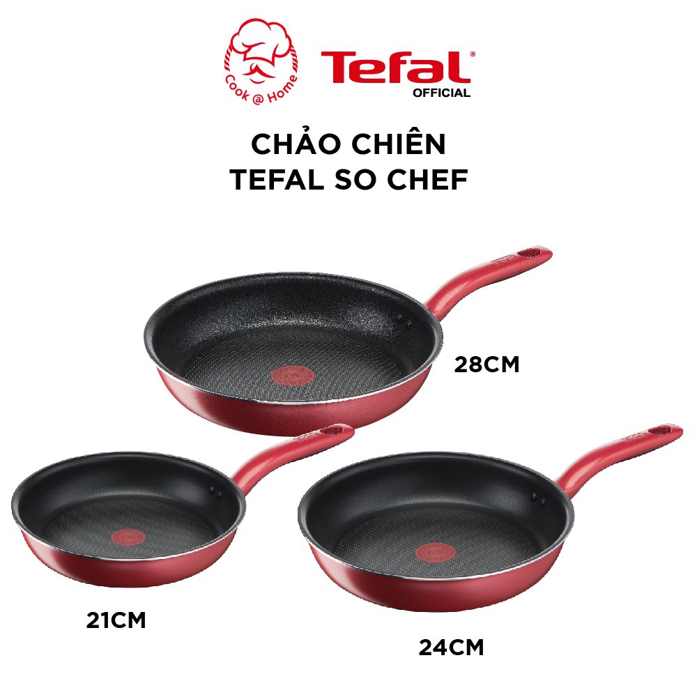 [FREESHIP]  Chảo chiên Tefal So Chef size 21, 24, 28cm đáy từ