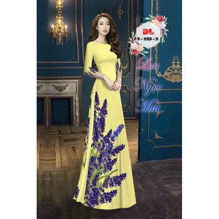 Vải áo dài hoa lavender