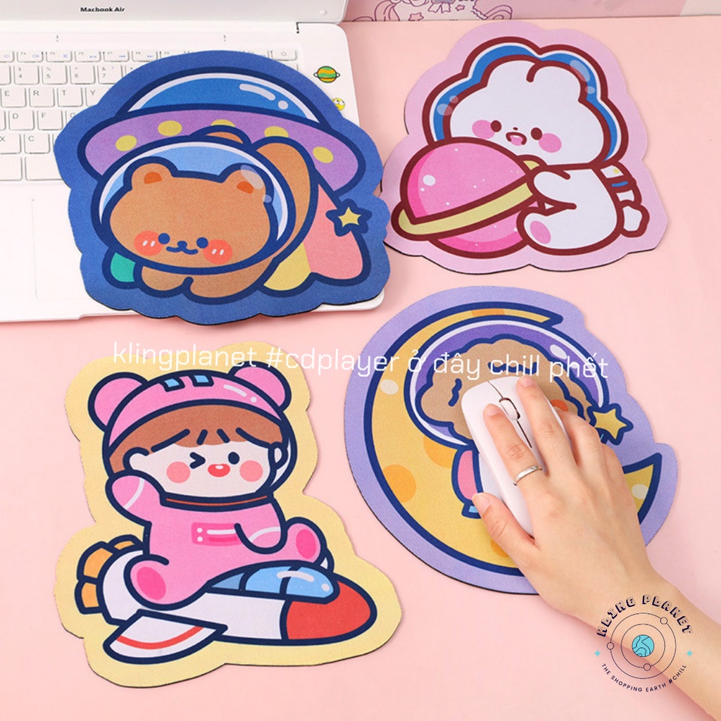 Lót chuột/Bàn di chuột MOUSEPAD size nhỏ BST Phi hành gia hoạt hình siêu dễ thương