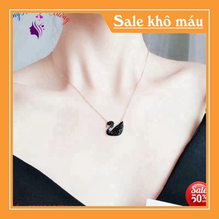 Dây Chuyền Thép Titan Mạ Vàng Hồng 18k Hình thiên nga