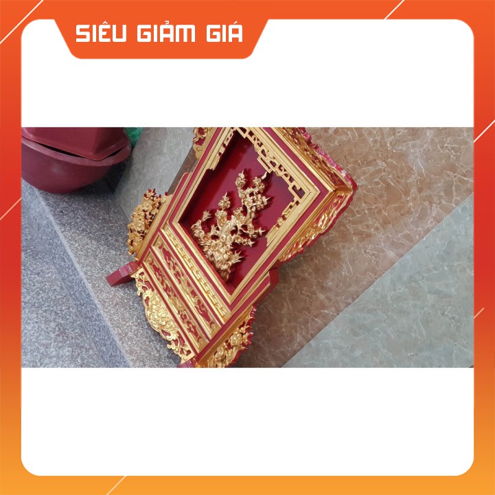 Giá gương cây tùng-gỗ mít khám thờ 2 cỡ cao 71cm và 81cm