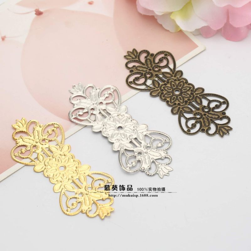 (5 cái)Phiến kim loại 75*31mm làm cài tóc cổ trang, Nguyên liệu làm phụ kiện cổ trang