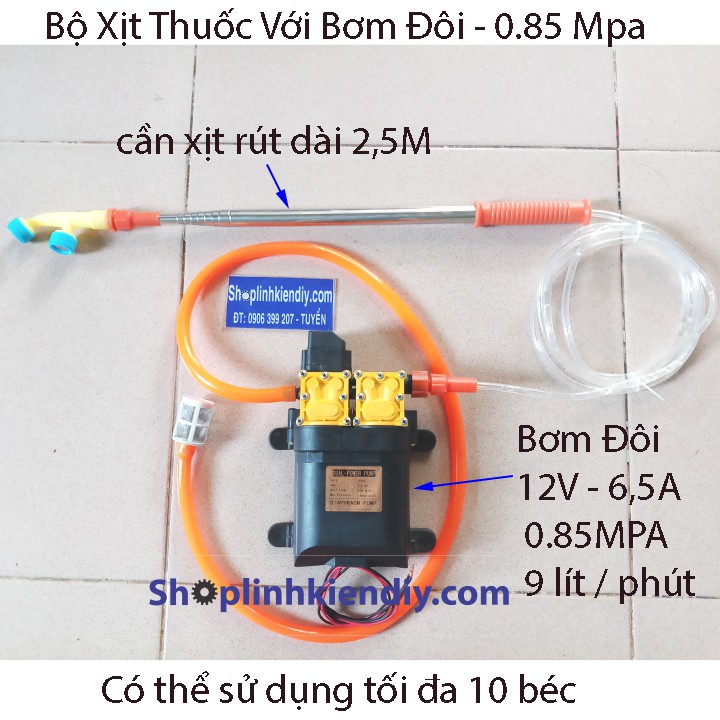 máy bơm xịt thuốc 12v - máy bơm tưới lan