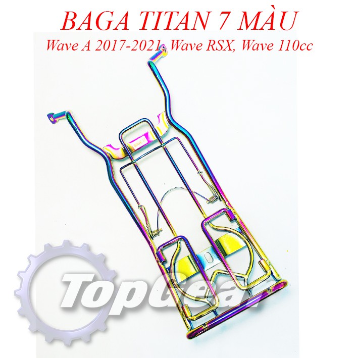 Baga Giữa Wave A 2017-2021, Chất liệu inox màu Titan 7, Dày 10 Ly &lt;TOPGEAR&gt;