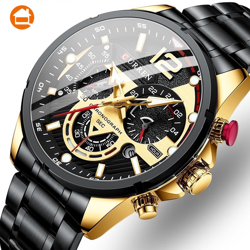 Đồng hồ quartz không thấm nước phong cách sang trọng thể thao cao cấp cho nam