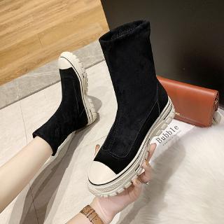 [Mã FSS09JAN hoàn 20% XU đơn từ 0đ]Giày Boot Nữ Cổ Ngắn Đế Dày Thời Trang