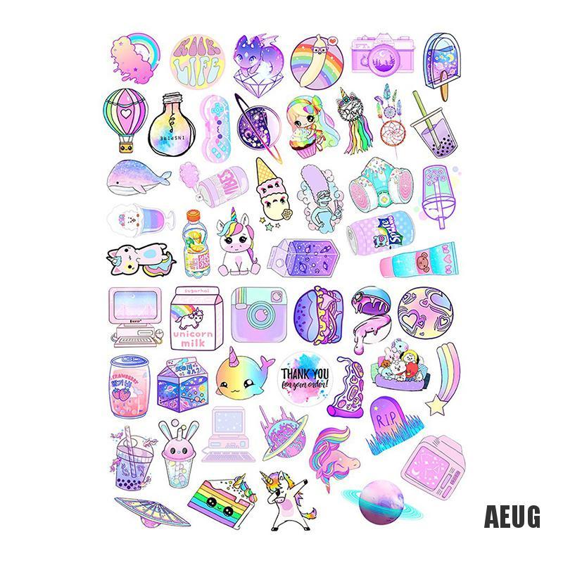 Bộ 50 Miếng Dán Hình Kỳ Lân Dùng Trang Trí Vali DIY