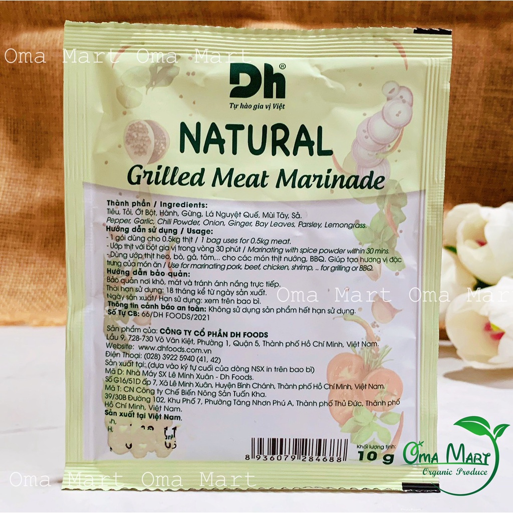 Gia vị ướp thịt nướng tự nhiên Dh Foods 10g