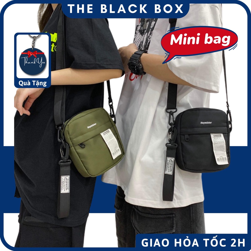 Túi Đeo Heymister Mini Unisex Nam Nữ Thời Trang Nhỏ Gọn Tiện Lợi Tặng Kèm Khoá Dây Hàng GenZ - The Black Box