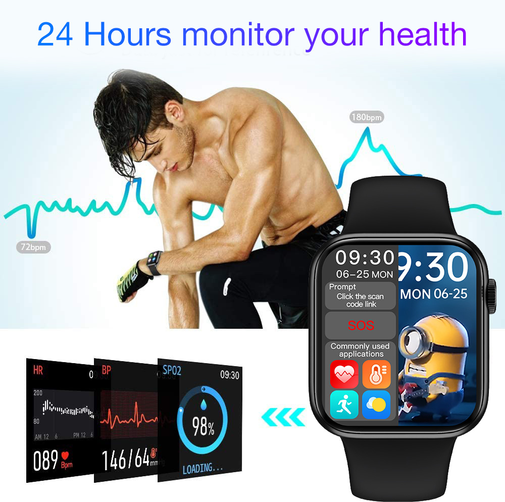 Đồng hồ thông minh Smart Watch 1.72 Inch Bluetooth Call Fitness Band Smart Watch Waterproof Blood Pressure Heart Rate Fitness Watch Smart Split Screen Smartwatch