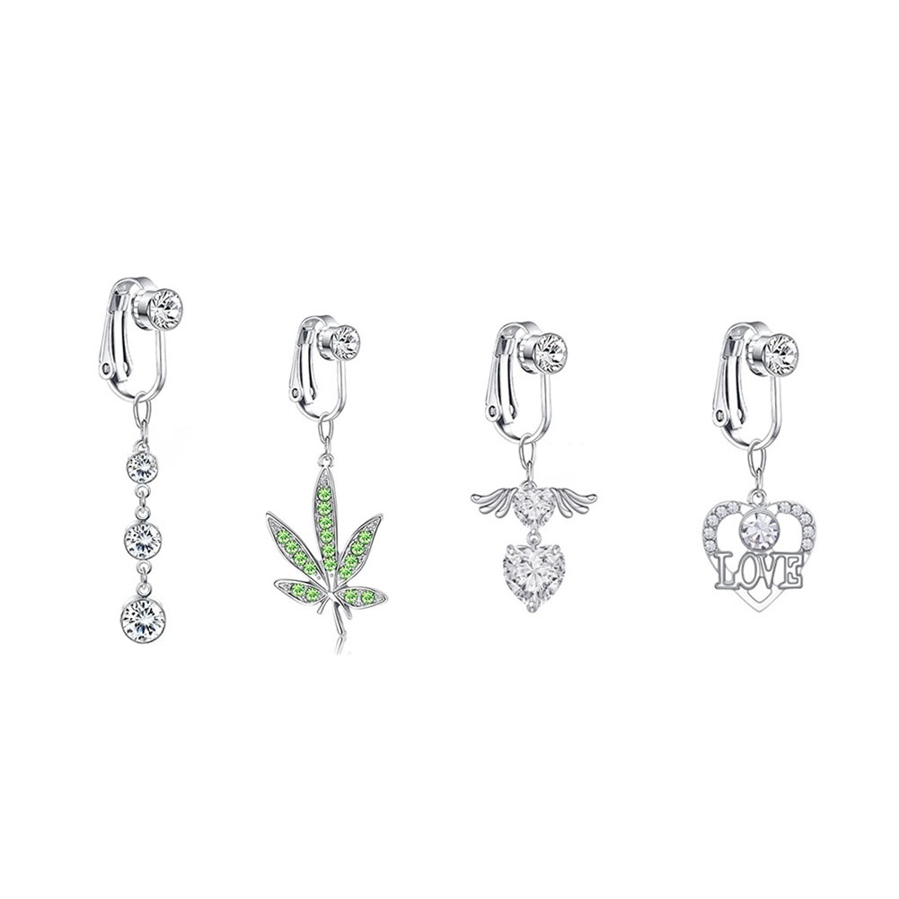 Khuyên Rốn Bằng Thép Không Gỉ Hình Trái Tim Xinh Xắn