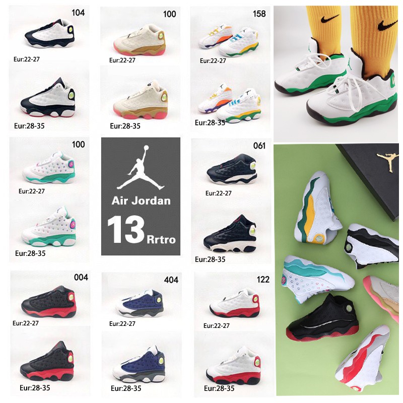 Giày trẻ em chính hãng Jordan 13 Air Jordan Ssc Mid Alt AJ13 Giày trẻ em Mùa thu và mùa đông Đau dạ dày Giày thể thao Giày đường phố Giày trẻ em lạnh