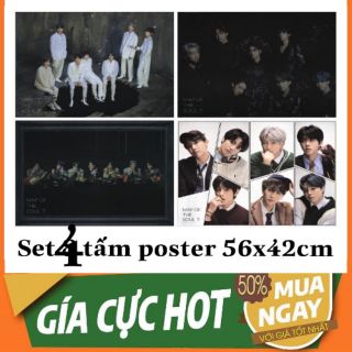 SET 4 ÁP PHÍCH POSTER BTS MAP OF THE SOUL 7 MỚI NHẤT SIZE TO 56 X 42 KÈM ỐNG TUBE