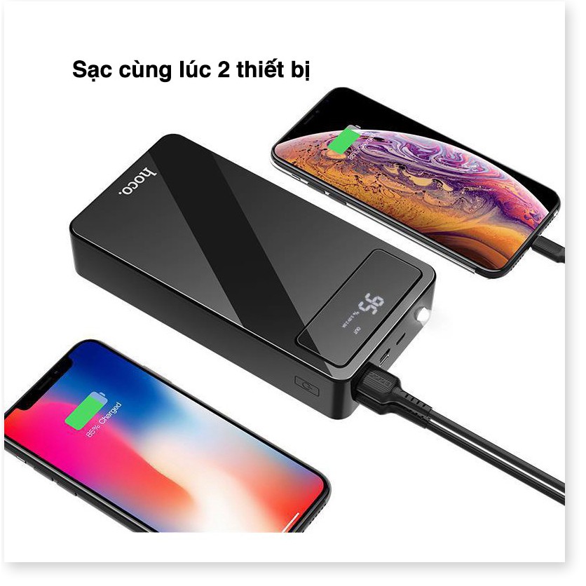 Pin sạc dự phòng Hoco DB119 dung lượng khủng 40000mAh sạc nhanh 2 cổng USB 5V/2A Max tích hợp đèn pin, màn hình LCD  - S