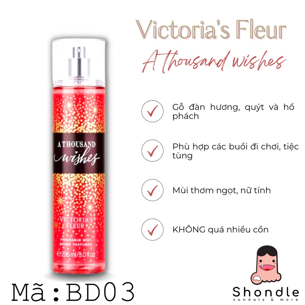 Xịt thơm Body Mist BBW và VC Nội Địa Trung hương nước hoa dễ chịu dành cho cả nam và nữ