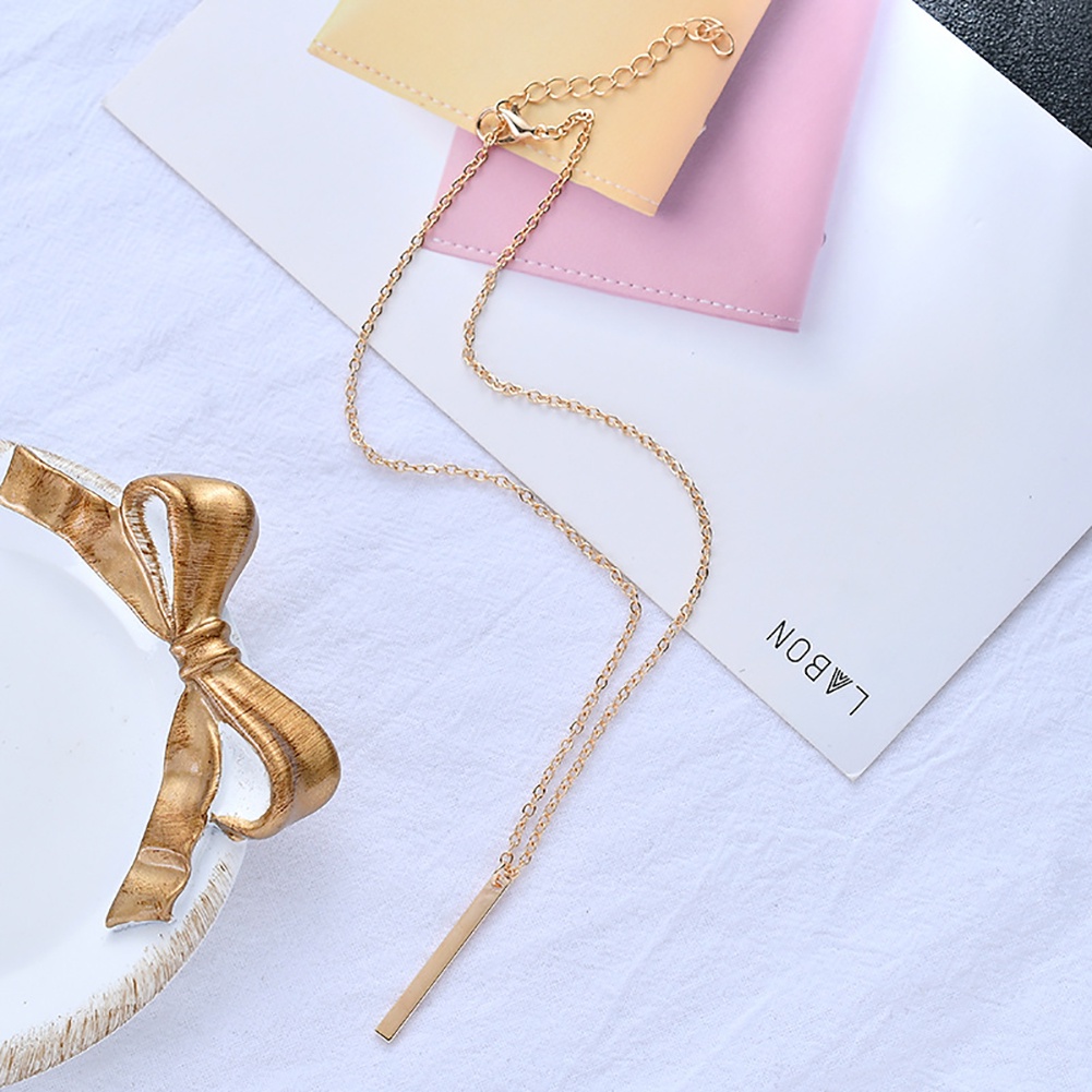 Dây Chuyền Mặt Hình Thanh Kim Loại Thiết Kế Đơn Giản Dành Cho Phụ Nữ